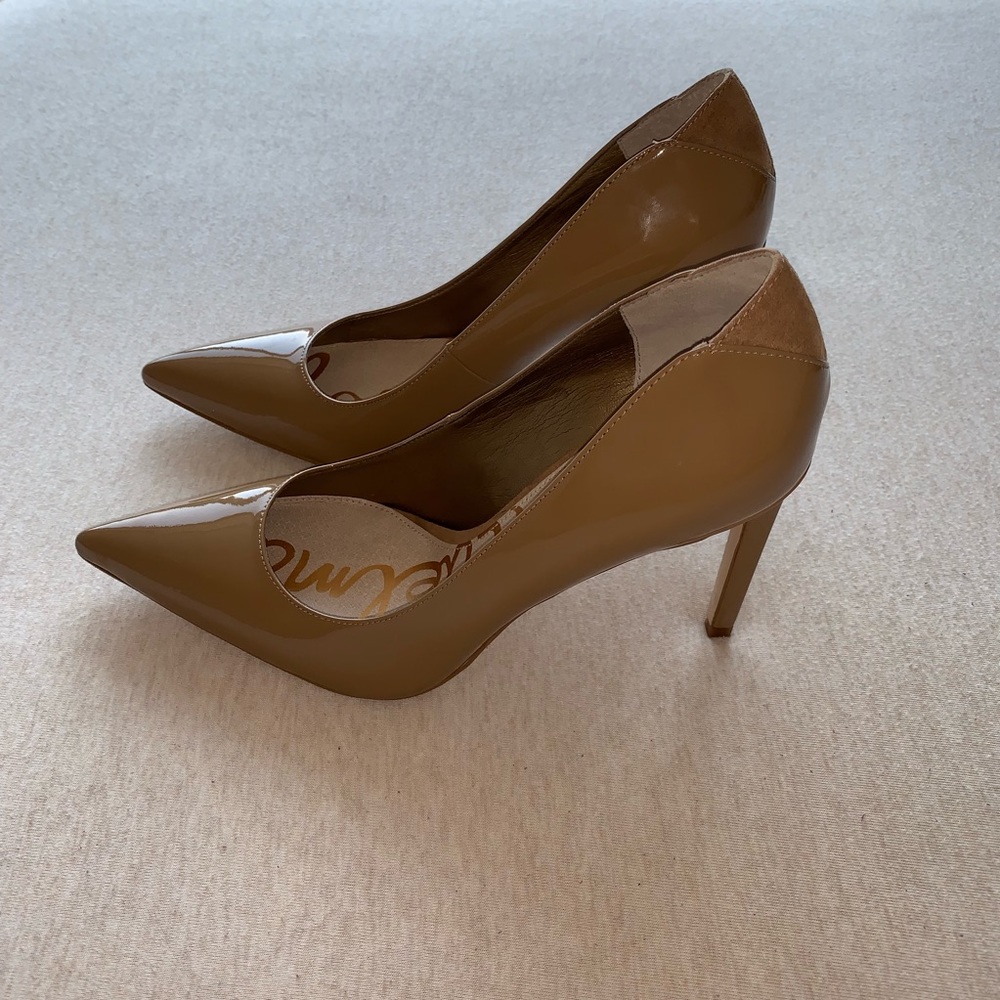 Sam Edelman Camel Patent Leather Stiletto Heels